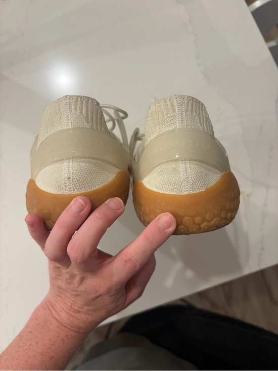 Vivo Barefoot Neutral Cream Knit Athletic Sneakers with Gum Sole
